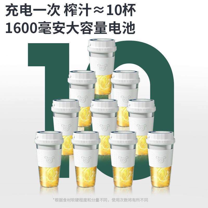 厂家直销榨汁杯全自动小型家用便携式电动充电式迷你学生炸果汁杯 粉[1600mAH]双刀头