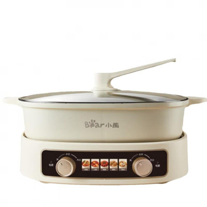 小熊(Bear)电火锅鸳鸯锅6.5L家用火锅专用锅分体多功能锅电煮锅涮肉锅火锅锅 DHG-D60J1-P01
