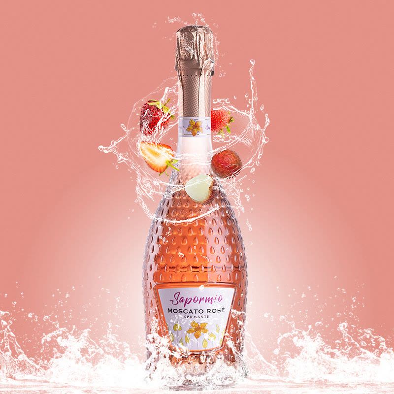 意美斯 桃红起泡葡萄酒750ml*6瓶 意大利莫斯卡托甜高泡香槟塔用酒图片