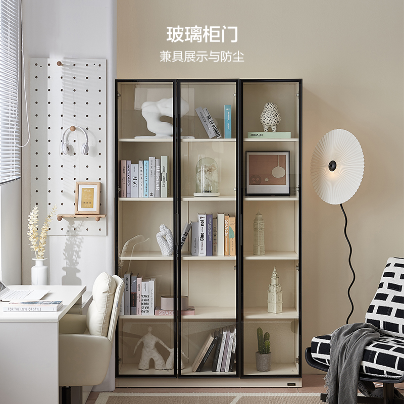 全友家居书柜组合现代简约大容量落地柜书柜高清大图