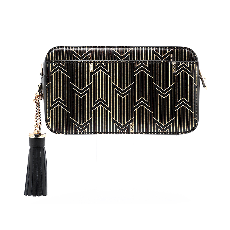 Michael Kors/迈克·科尔斯女士牛皮相机包32F8GF5M5T黑金色039