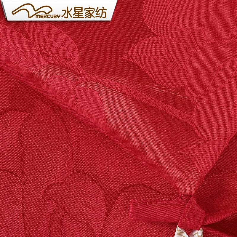 水星家纺婚庆绗缝大提花棉四/六件套 1.8床喜庆结婚大红牡丹盛世床品床上用品