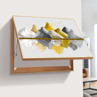 电表箱装饰画现代简约配电箱遮挡客厅强开关电闸盒 A1377 40高x60宽[容纳29高x49宽]高清艺术微喷油布画摩登黑