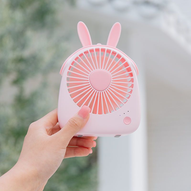 正版乐宠风扇紫小猪600毫安小容量usb充电迷你手持小风扇随身静音学生