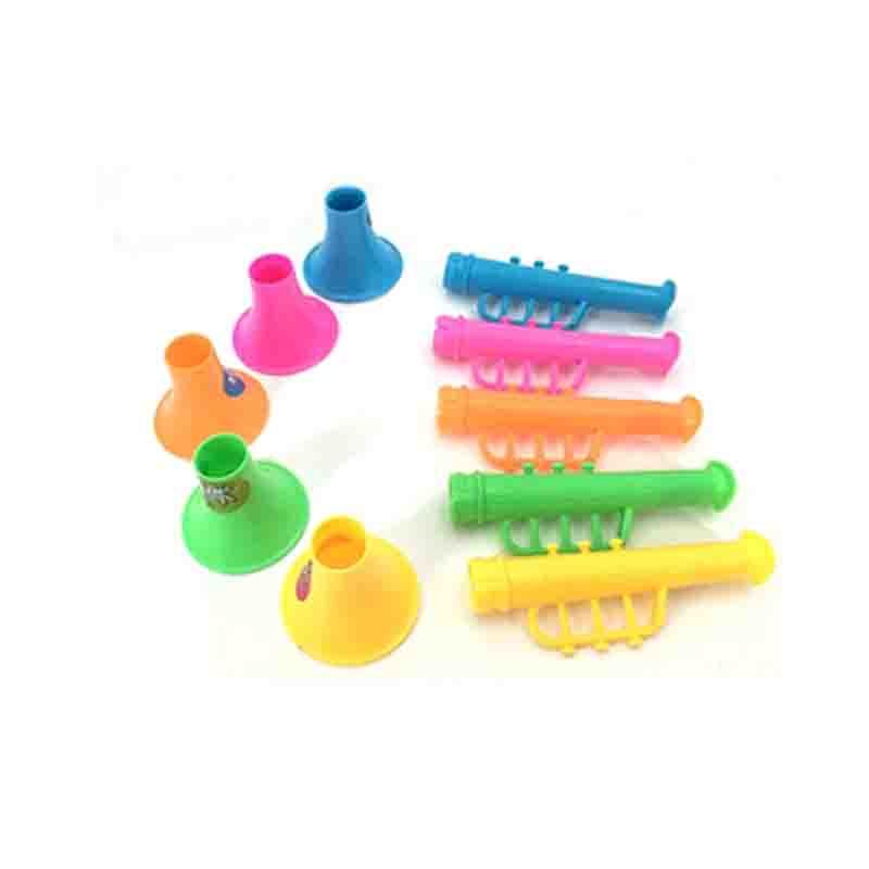 一套5个KID’S HOME TOYS 23389儿童小玩具可吹的双节小喇叭宝宝卡通塑料迷你喇叭吹乐器小礼物
