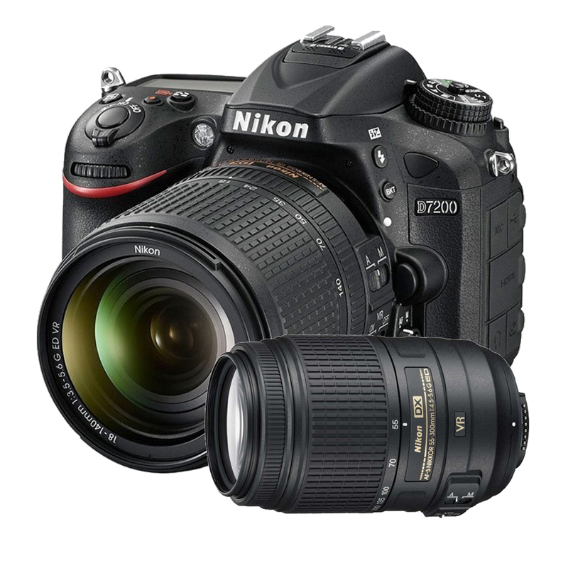 尼康(Nikon) D7200(18-140mm+55-300mm)数码单反相机 双镜头套装 约2416万像素