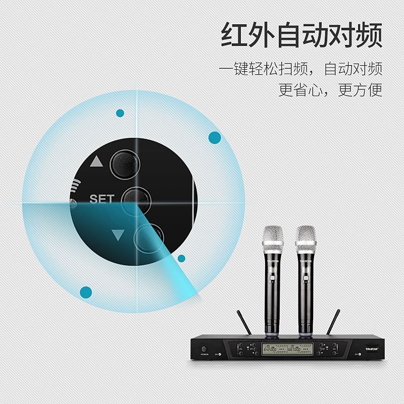 得胜 TAKSTAR G5 一拖二UHF无线麦克风 双手持话筒工程专用长距离稳定信号 高清音质会议舞台演讲专用