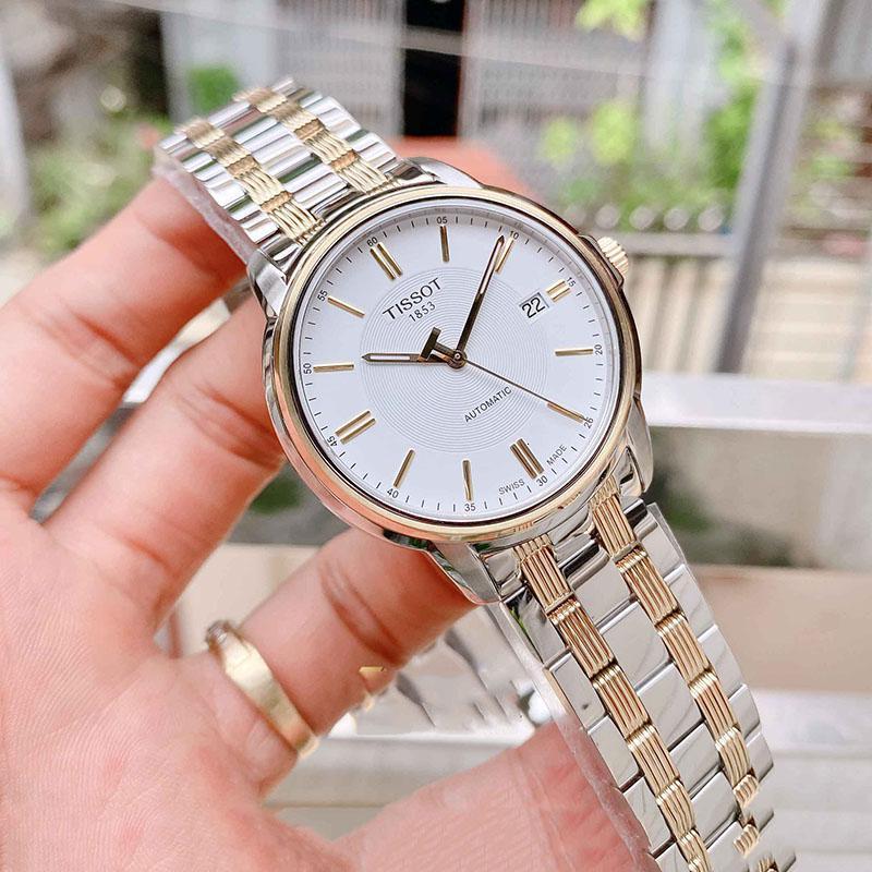 天梭tissot瑞士手表恒意海星系列全机械表男1853钢带双日历夜光男士