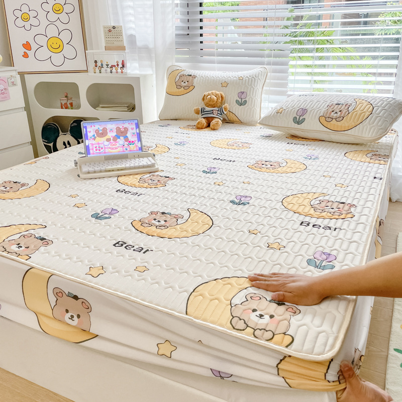 乳胶凉席床笠款夏被四件套乳胶席三件套夏凉被空调被冰丝高清大图