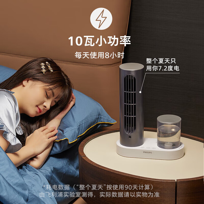飞利浦电风扇台扇落地扇家用夏季凉风扇办公室学生宿舍床头空气循环风扇 ACR3124TX [雾化加湿/APP智能]