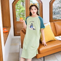 猫人睡裙女夏季薄款睡衣长款可爱卡通少女宽松夏天女款