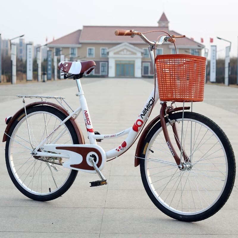 免充气实心胎轻便单车男女通用学生通勤车22 24 26寸可选 +高配礼包蓝色 26寸实心胎免充气