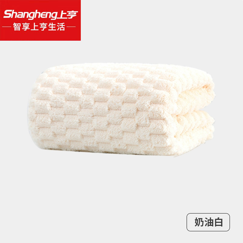 上亨(shangheng) SHZH-MY03 吸水不掉毛速干毛巾 35*75cm 奶油白高清大图