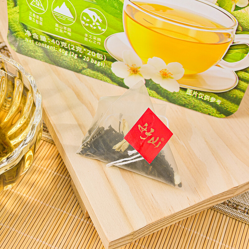 知福茉莉绿茶袋泡茶独立三角包好山茉莉绿茶高清大图