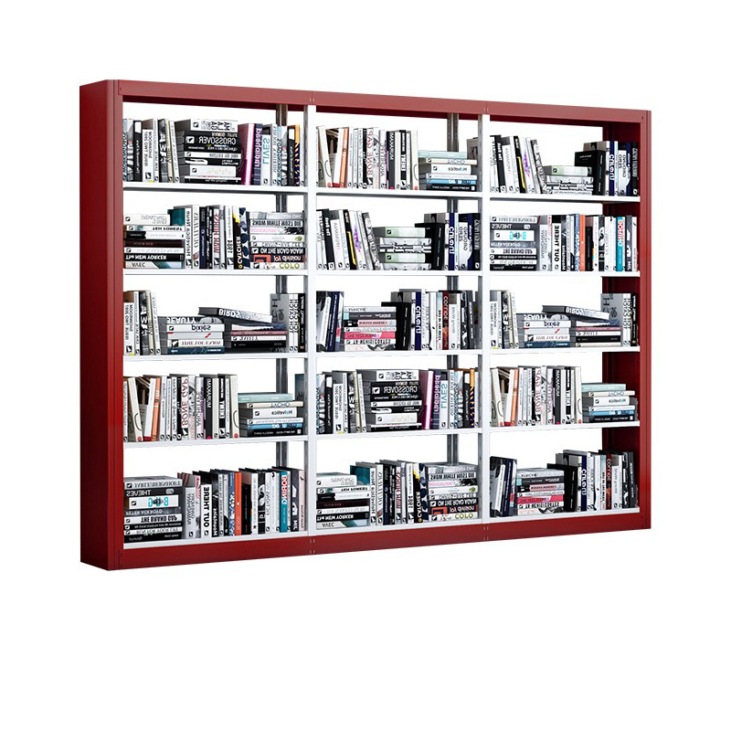 慧采云 钢制书架学校图书馆书店书籍室阅览室单面书架资料架单面一列三组 单面一列三组