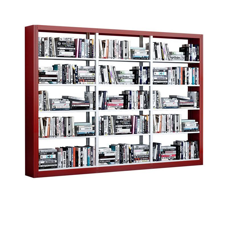 慧采云 钢制书架学校图书馆书店书籍室阅览室单面书架资料架单面一列三组图片