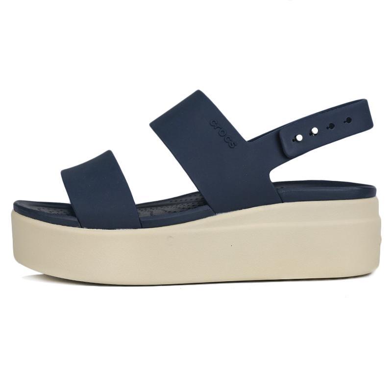 crocs卡骆驰凉鞋女鞋2021春季新款布鲁克林厚底拖鞋潮20645346k