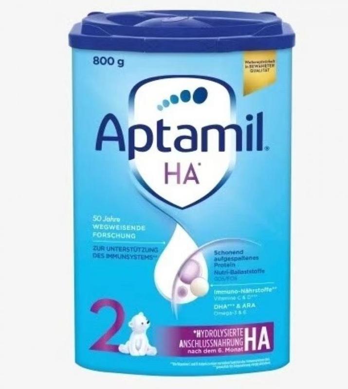 原装进口德国爱他美Aptamil水解蛋白奶粉HA抗过敏适度半水解免敏2段奶粉(6个月以上)800g高清大图