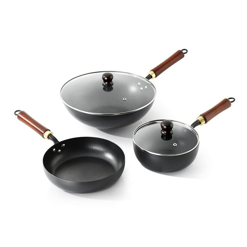 WORLD KITCHEN 零涂层系列中式锅具三件组WK-GJ03J99C-JY/KZ