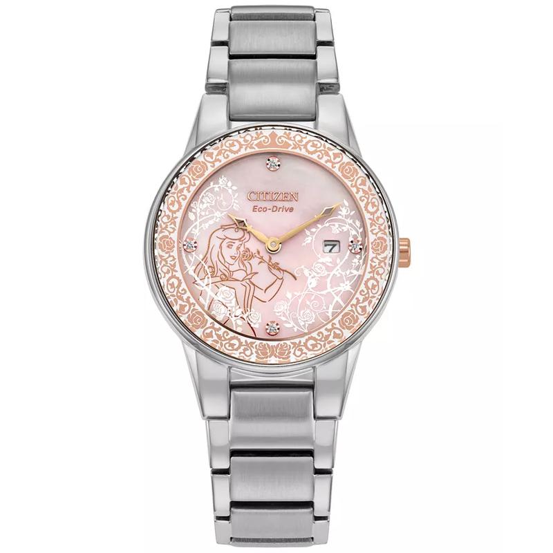 西铁城(CITIZEN)迪士尼公主风女士石英手表30mm eco驱动防水不锈钢表带盒装高清大图