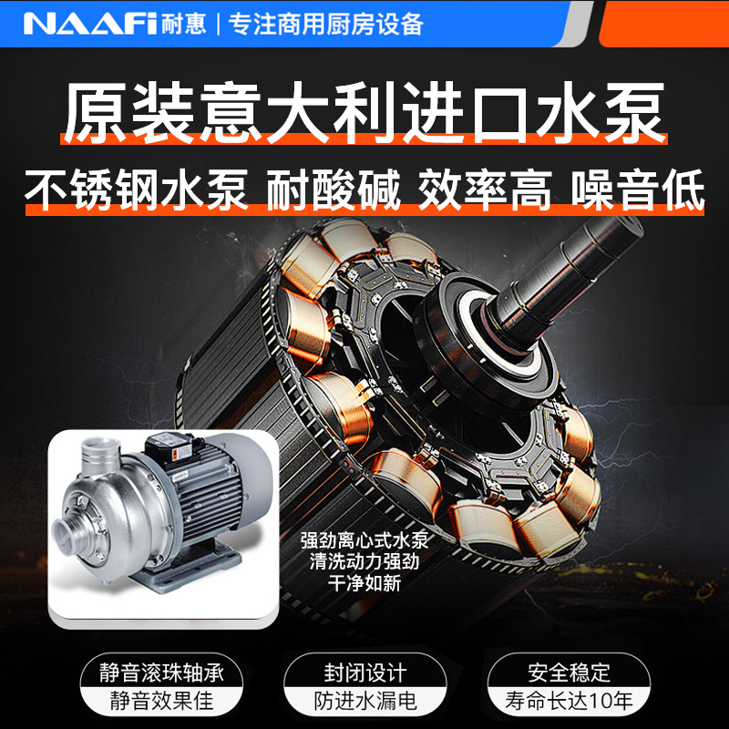 耐惠(NAAFI)康宝出品/商用洗碗机 长龙式 全自动化大型酒店食堂餐厅饭店大容量刷碗机厨房设备SXC-N2DY2高清大图
