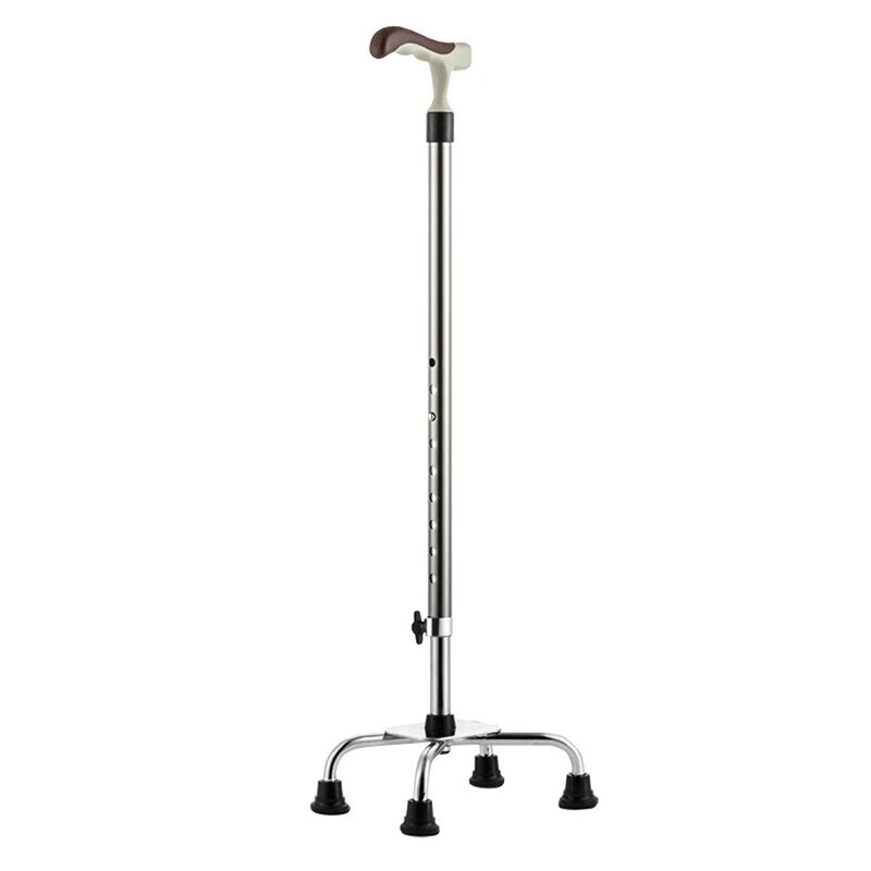 鱼跃四脚拐杖中老人手杖医用骨折防滑摔拐棍康复辅助助行器 YU852(四角固定)/