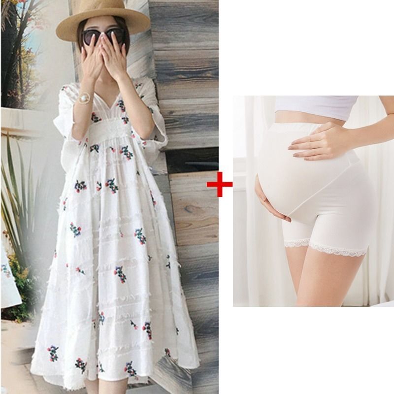 孕妇装夏装连衣裙孕妇套装孕妇裙时尚款外穿两件套中长款夏季长裙 图片色两件套 M