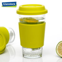 三光云彩(GLASSLOCK)玻璃水杯韩国进口钢化耐热玻璃茶杯果汁杯牛奶杯苹果绿 RC106-1 500ml钢化玻璃水杯