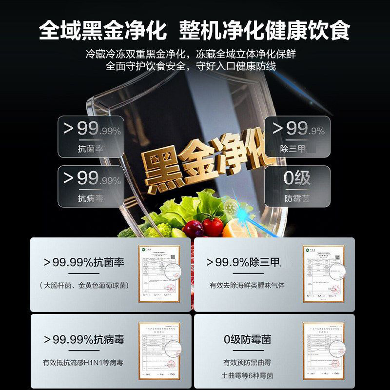 海尔(Haier)小红花冰箱503升双净化系统双循环法式多门超薄家用双变频一级能效风冷无霜家电大容量+全域除菌净化高清大图