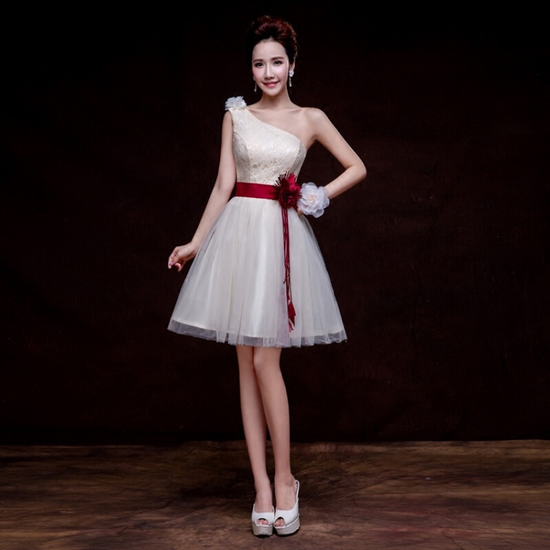 伴娘服短款2018新款伴娘团礼服香槟色小礼服姐妹裙宴会晚礼服短裙香槟