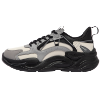 澎湃丨361°男鞋运动鞋新款革面休闲鞋男士软底复古老爹鞋子 燕麦奶/曜石黑 40码