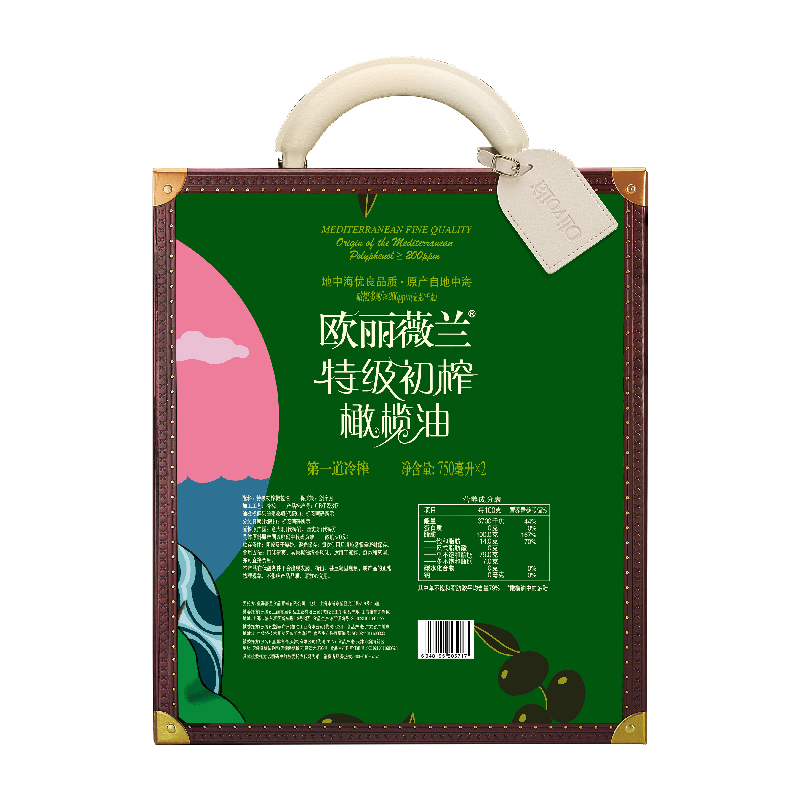 欧丽薇兰特级初榨橄榄油750ML*2插画款礼盒 年货送人礼物高清大图