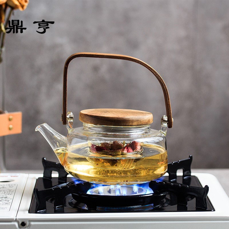 鼎亨创意花茶壶套装家用下午茶茶具耐高温蜡烛加热底座玻璃泡水果