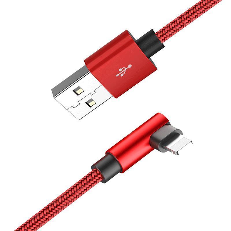 乔歌(QIAOGE)1m弯头苹果数据线充电线连接线支持iPhoneX/XS/XR/XS MAX 红X