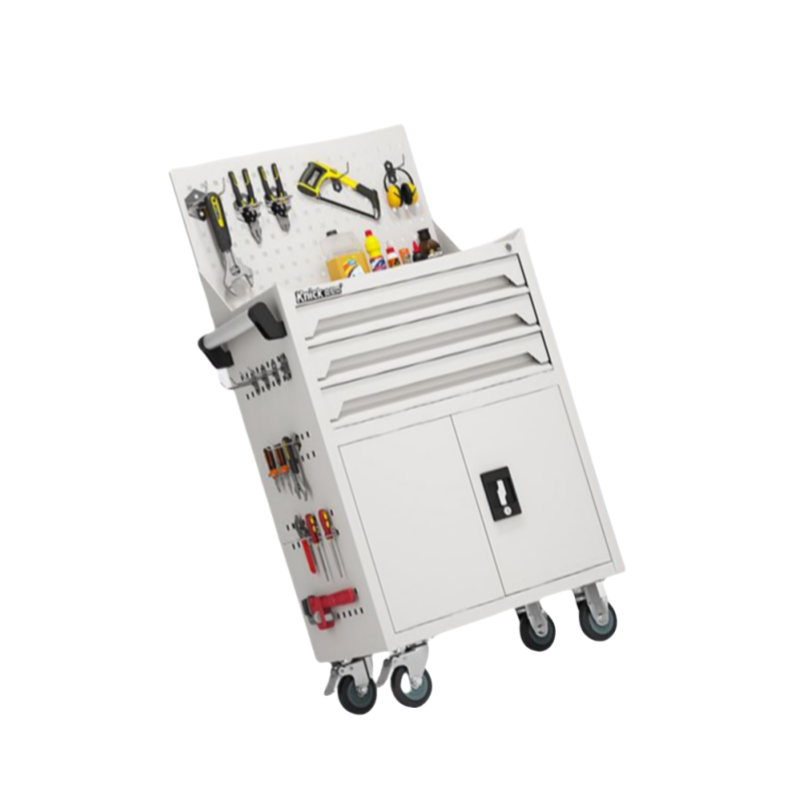智铮朗月 汽修三抽+挂板工具车 670*400*1280mm白 个高清大图