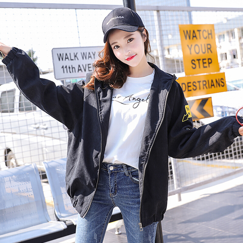 2018春季新款棒球服女韩版学生薄款春秋时尚宽松刺绣短款夹克外套