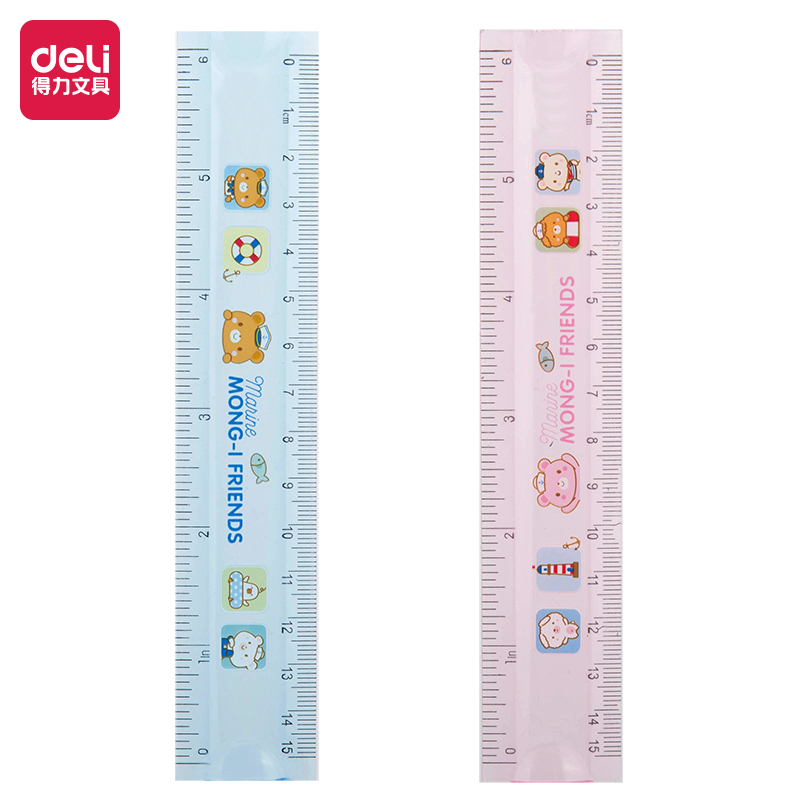 得力deli6205软尺糖果色尺子弹性材料尺子15CM学生用品软尺彩色幼儿园可爱尺子学生文具