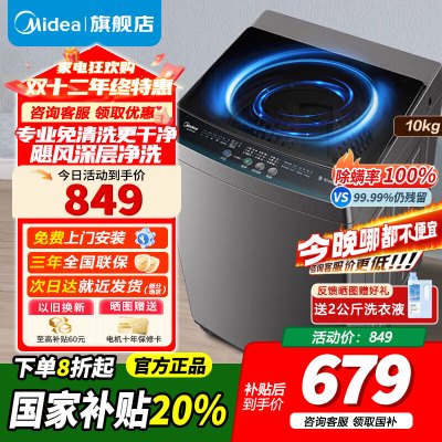 美的10KG波轮洗衣机MB100V33B