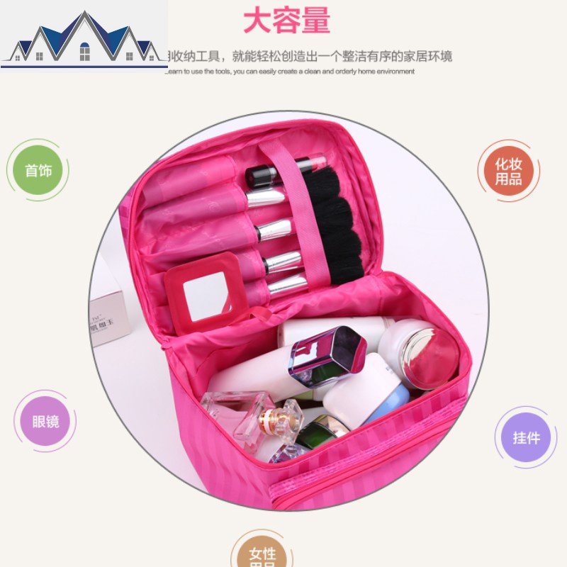 牛津布化妆包大容量便携洗漱包旅行化妆品收纳包可水洗化妆袋防水 三维工匠高清大图