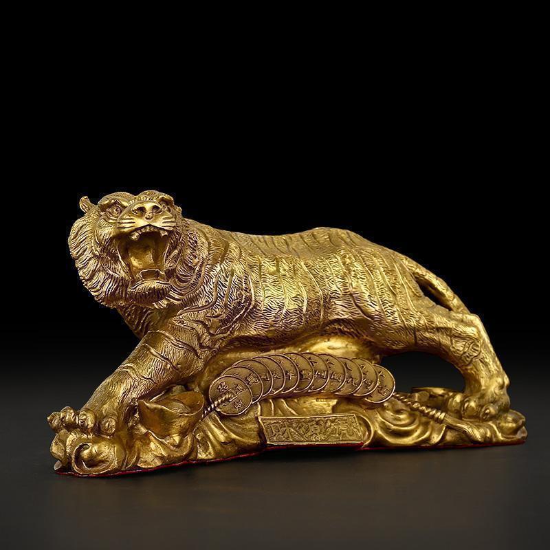 美帮汇铜老虎摆件十二生肖铜虎猛虎工艺品家居摆设装饰品