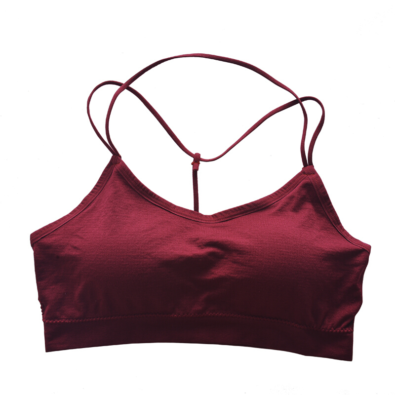 2件挂脖背抹胸带内衣打底无钢圈文胸背心短款裹胸白 白均