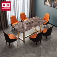 A家家具餐桌椅组合意式轻奢1.4米1.6米1.8米四色可选BQ202