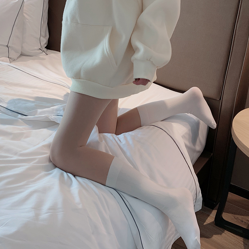 2019秋季新款甜美少女高腰弹力连体打底裤袜撞色外穿网红美腿袜女