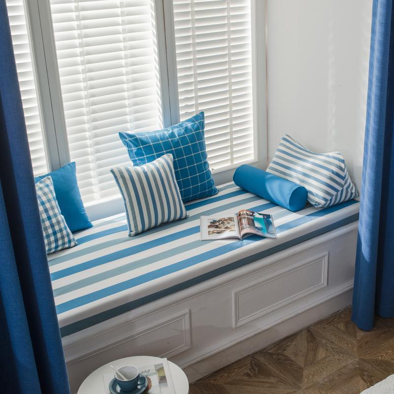 BONJEAN北欧高密度海绵飘窗垫窗台垫定做沙发垫条纹阳台榻榻米垫卡座 格条13cm飘窗垫