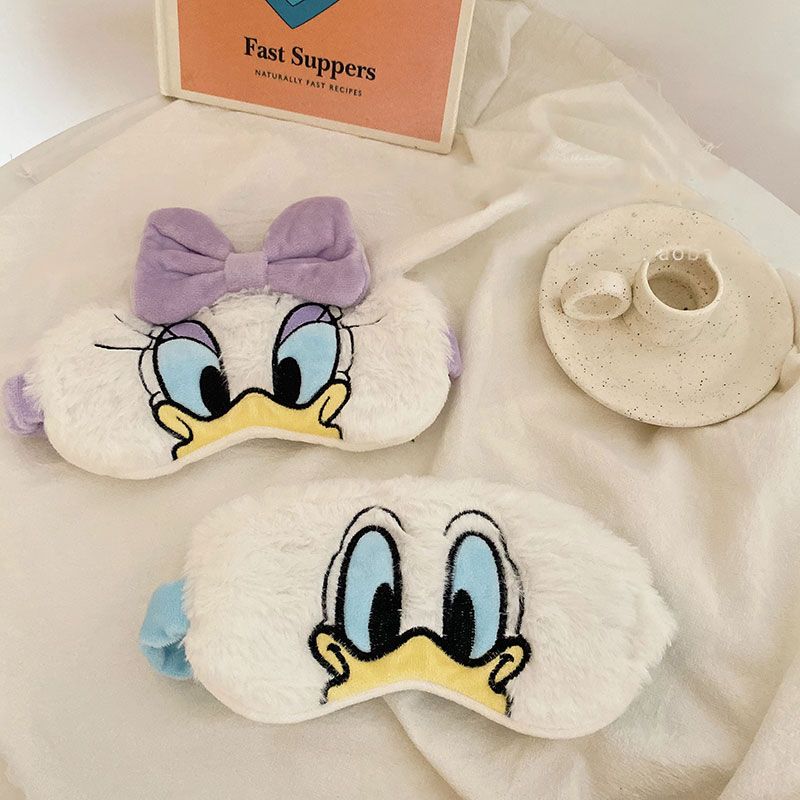 日系卡通唐老鸭午睡眼罩学生缓解疲劳睡眠遮光情侣眼罩可爱发带女