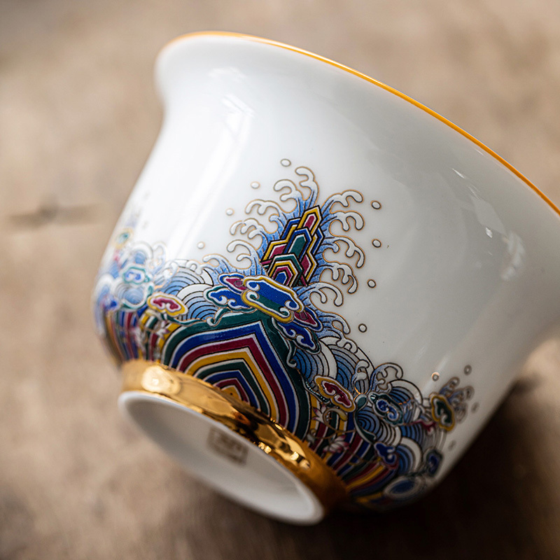 領藝 皇家御品三才盖碗茶杯大号壶承茶托泡茶功夫茶碗