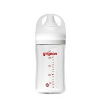 贝亲自然实感第3代PRO系列宽口径玻璃奶瓶奶嘴240ml(带M号奶嘴)AA187