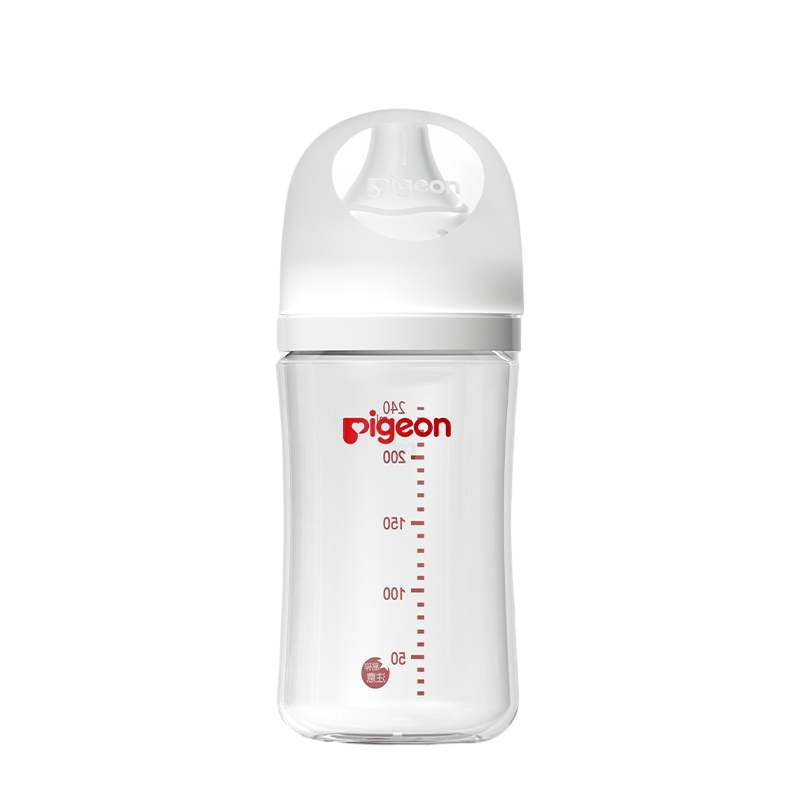 贝亲自然实感第3代PRO系列宽口径玻璃奶瓶奶嘴240ml(带M号奶嘴)AA187