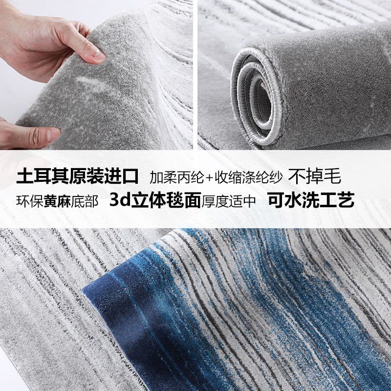 家柏饰(CORATED)土耳其轻奢后现代地毯客厅茶几毯灰设计师北欧家用图片