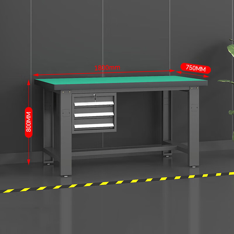 鑫金虎 防静电工作台车间流水线操作台工厂维修检验桌重型钳工台吊三抽 1.8m高清大图